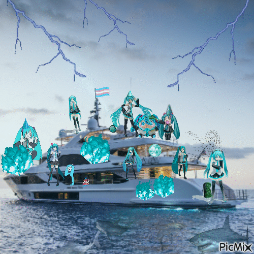 Oh No! Tragedy on the Hatsune Miku Party Cruise! - Безплатен анимиран GIF