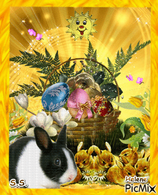 Rabbit and hares. - Gratis animeret GIF