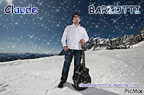 Claude Barzotti sous la neige - Gratis animeret GIF