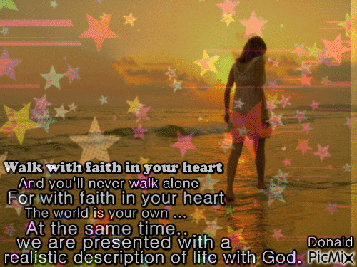 Walk with faith in your heart - Animovaný GIF zadarmo