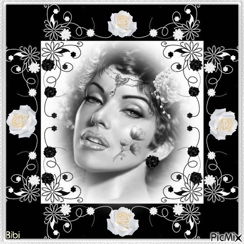 Black & White lady - Gratis geanimeerde GIF
