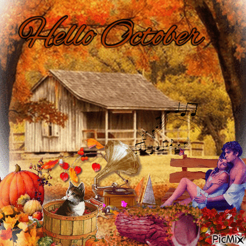 Hello October! - Δωρεάν κινούμενο GIF