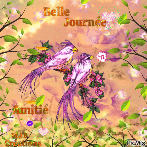 .. Les Oiseaux Majestueux .. M J B Créations - Бесплатни анимирани ГИФ