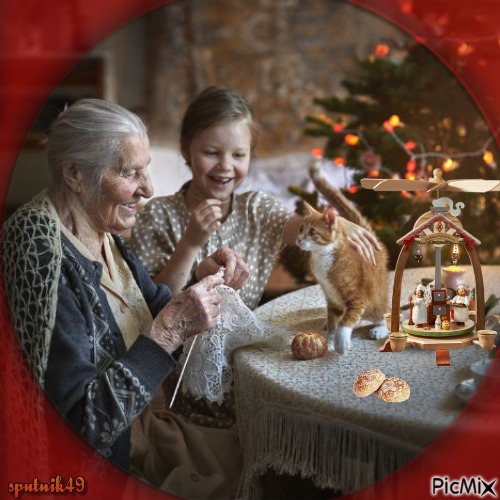 Oma mit Enkelkind - бесплатно png