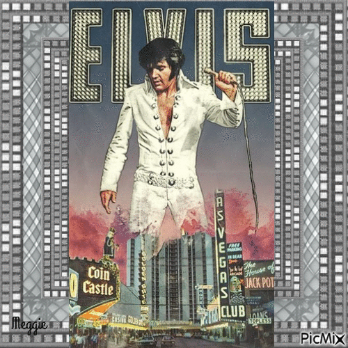 Elvis in Las Vegas - Free animated GIF