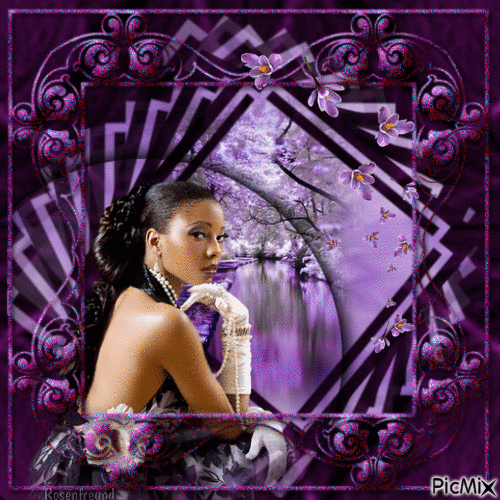 Mädchen mit purple  Hintergrund - Бесплатный анимированный гифка