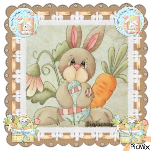 A Bunny With His Egg - ingyenes png