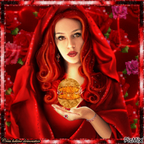 HD femme en rouge - Безплатен анимиран GIF
