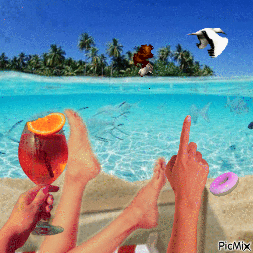 relaxing vacation simulator - GIF animado grátis