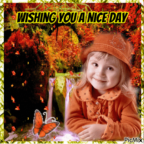 Wishing You a Nice Day Greeting Card - GIF animado grátis