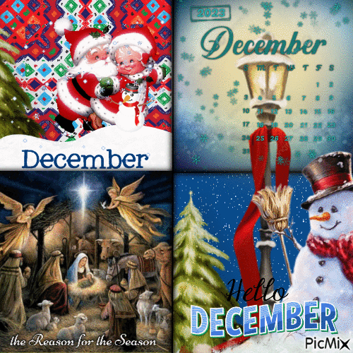 December Calendar w Variations-RM-12-04-23 - GIF animé gratuit