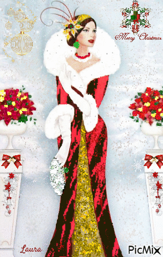 Merry Christmas -Laura - Animovaný GIF zadarmo
