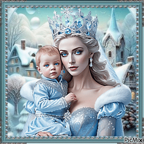La reine et son petit prince - GIF animasi gratis