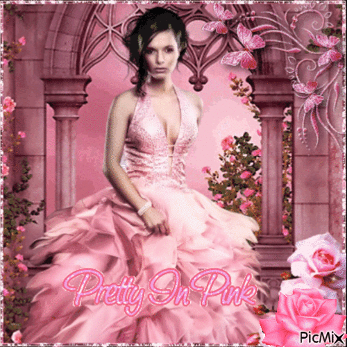 Glamour Girl in Pink - Darmowy animowany GIF