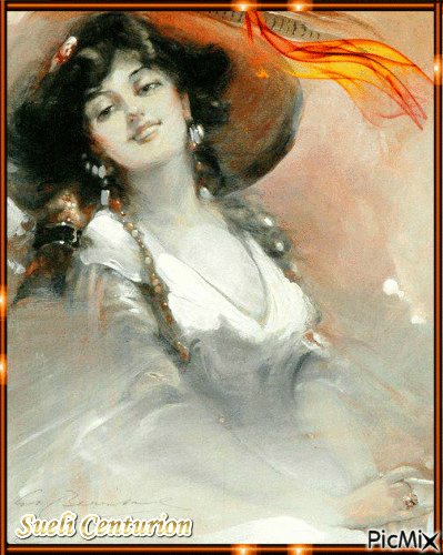 Porta Retrato de Mulher da época Vitoriana - Besplatni animirani GIF