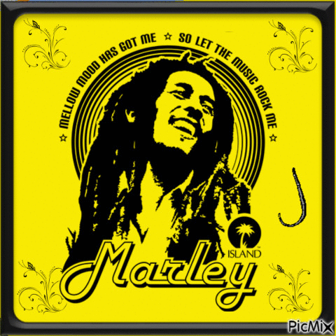 En Noir et Jaune, Bob Marley - Gratis animeret GIF