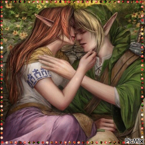 Couple of elves - Безплатен анимиран GIF