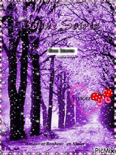 Amour et bonheur en violet - Ilmainen animoitu GIF