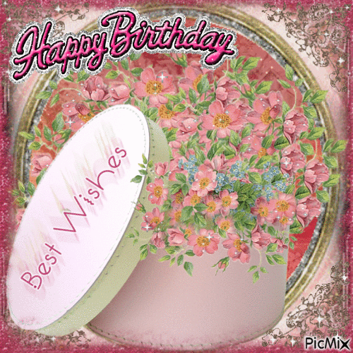 Flowers - Happy Birthday - Gratis geanimeerde GIF