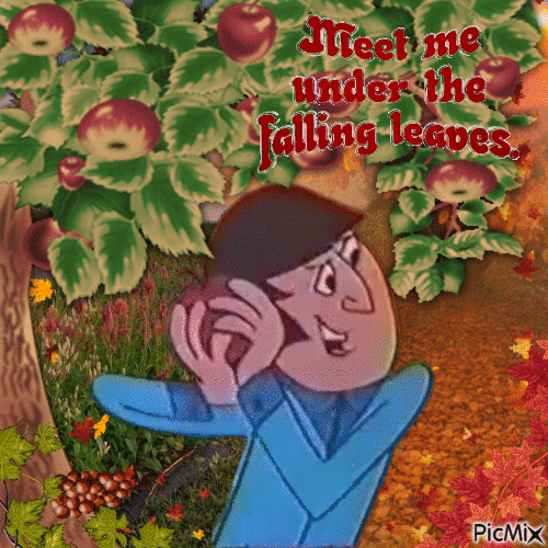 autumn cartoon john lennon - Free animated GIF