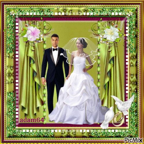 The bride and groom1plaze - GIF animado grátis