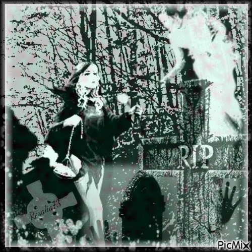 -Fantasmas en el cementerio viejo- - Animovaný GIF zadarmo