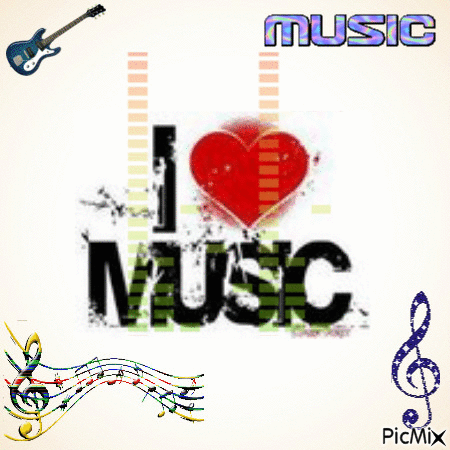 I ♥ MUSIC - Бесплатный анимированный гифка