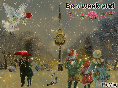 Bon week end 1 2018 - Бесплатный анимированный гифка