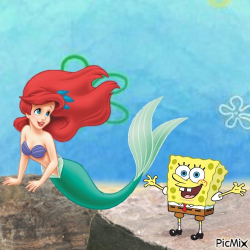 Spongebob and Ariel - nemokama png