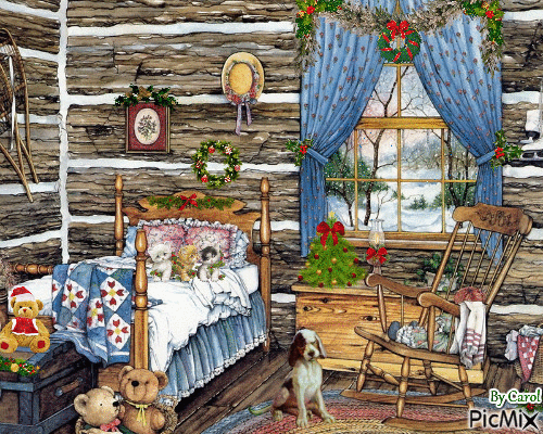 Christmas Cabin - Бесплатный анимированный гифка