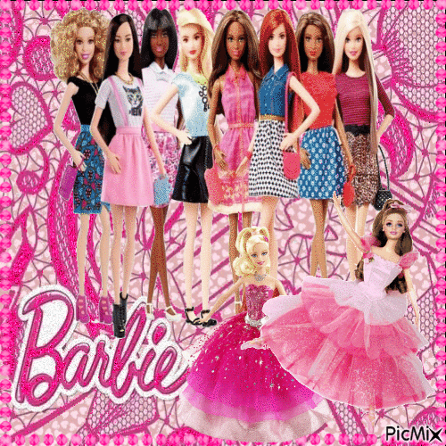 Collage Barbie - Free animated GIF