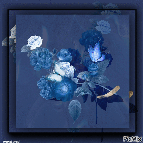 Blaue Blumen - Animovaný GIF zadarmo