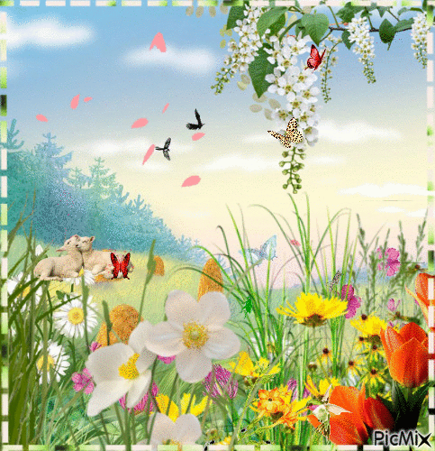 Voilà le printemps ☼ - Darmowy animowany GIF
