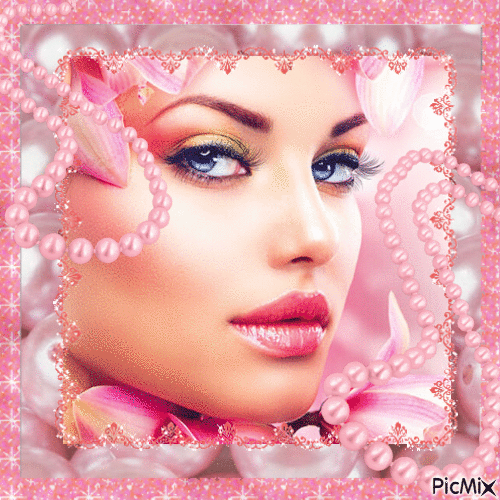 Pink, pearls and glamor - GIF animado gratis