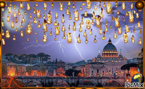 - - - - LE CIEL EN COLÈRE...!  LES  É/T/O/ILE/S  ENFLAMMÉES  COMME DES  ORBITES...!!!! (PHOTO VATICAN ROME, ITALIA) - - - - - Bezmaksas animēts GIF