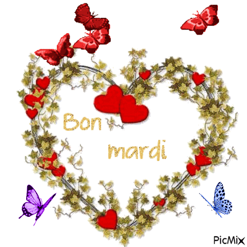 bon mardi papillons - Бесплатный анимированный гифка