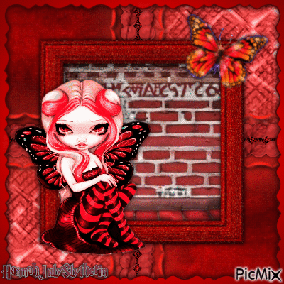 ♦♠♦Red Grunge Fairy♦♠♦ - Free animated GIF