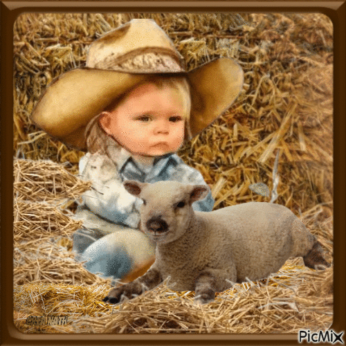 Petit garçon et mouton...concours - GIF animate gratis