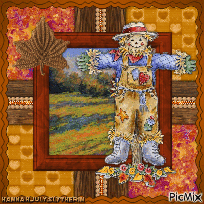 (Scarecrow in Autumn) - Free animated GIF