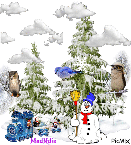 sous un ciel neigeux - GIF animado gratis