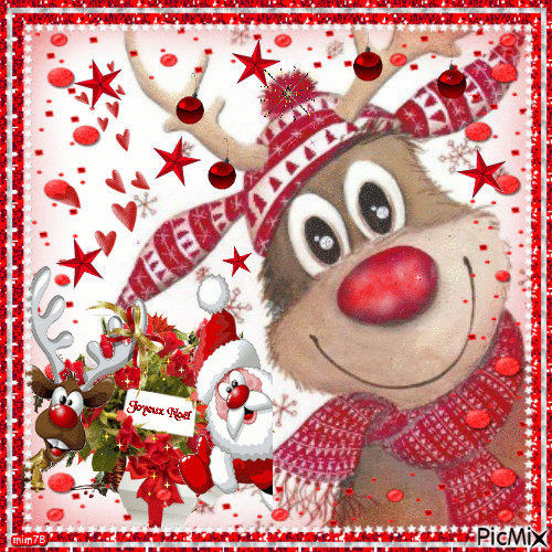 Rudolph the red nosed reindeer - Gratis animeret GIF
