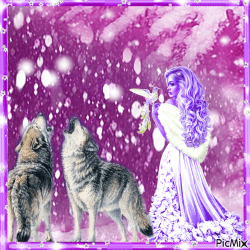 La Reine des Neiges et les loups - 無料のアニメーション GIF