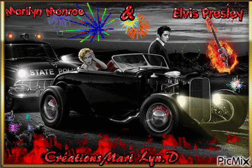 voiture police_elvis & marilyn - Free animated GIF