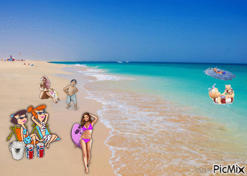 Beachgoers - GIF animado gratis