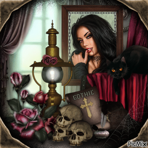 Gothic Woman-RM-02-24-23 - Free animated GIF