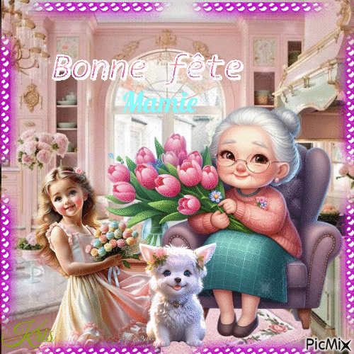 Bonne fête Mamie - Ücretsiz animasyonlu GIF