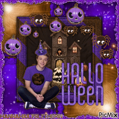 {Sterling Knight Halloween in Purple & Brown} - Free animated GIF