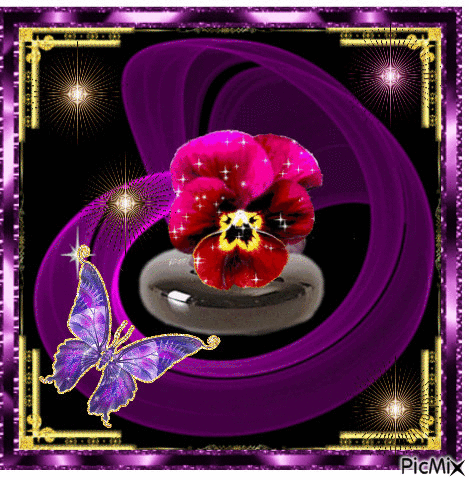 Flower on lilac fond. - GIF animado grátis