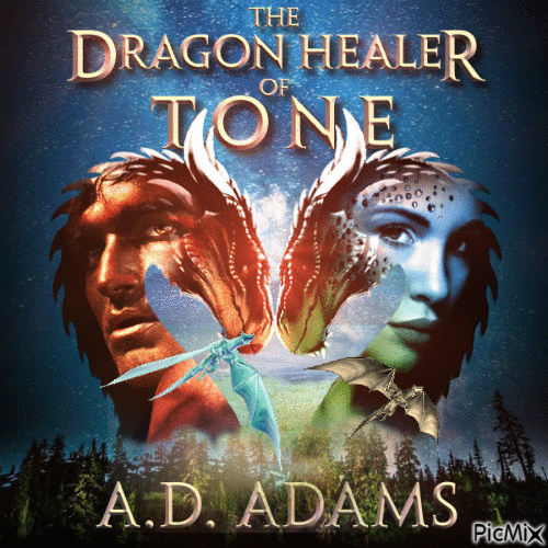 The Dragon Healer cover with Flying Dragons - GIF animasi gratis