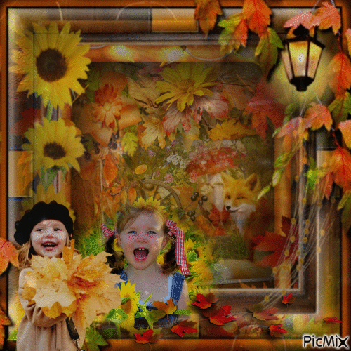 Heureux qui comme deux enfants d'automne - Ingyenes animált GIF